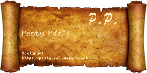 Pesty Pál névjegykártya